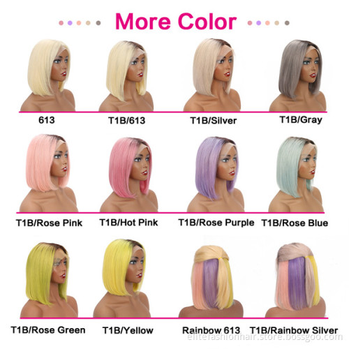 Short Bob Transparent Hd Lace Human Hair Wig,8-14inch Mink Brazilian Hair Wig,13x4 Closure Short Bob Wigs For Black Women